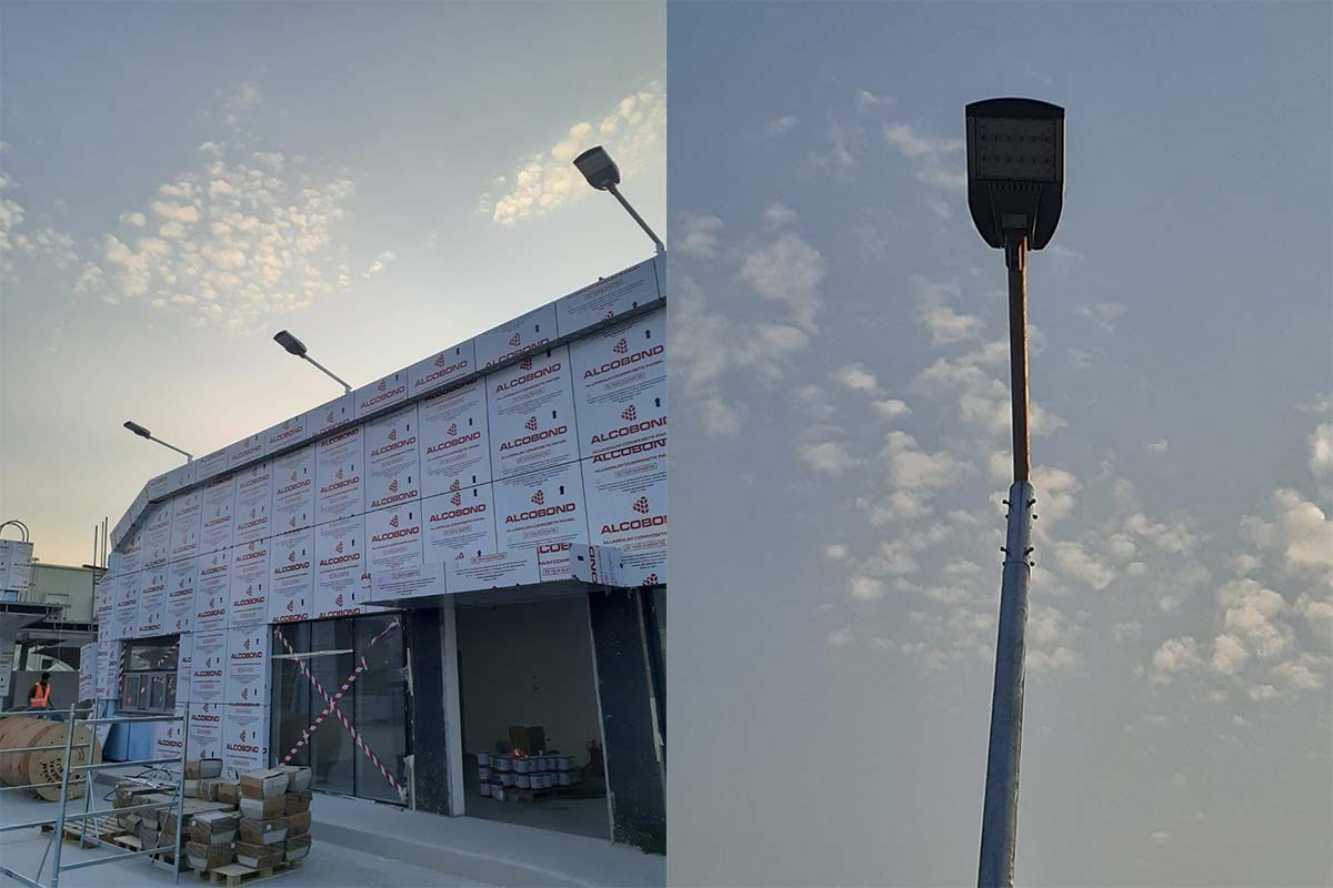 Led Street Light Fixture On Factory Roads In Kuwait2
