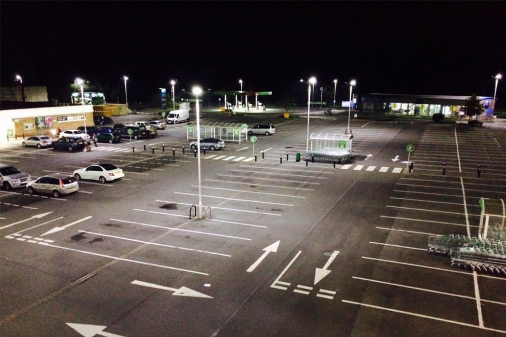 80w Led Street Light in Parking Lot in the United Kingdom