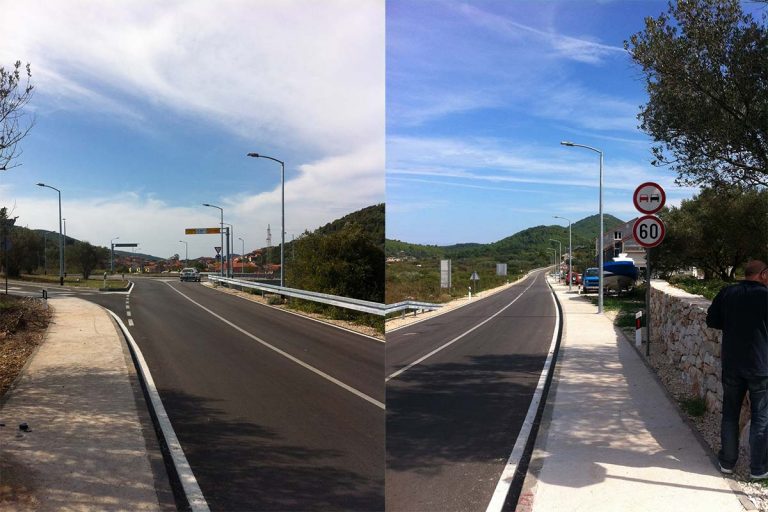 City Street Lighting On Main Roads In Croatia