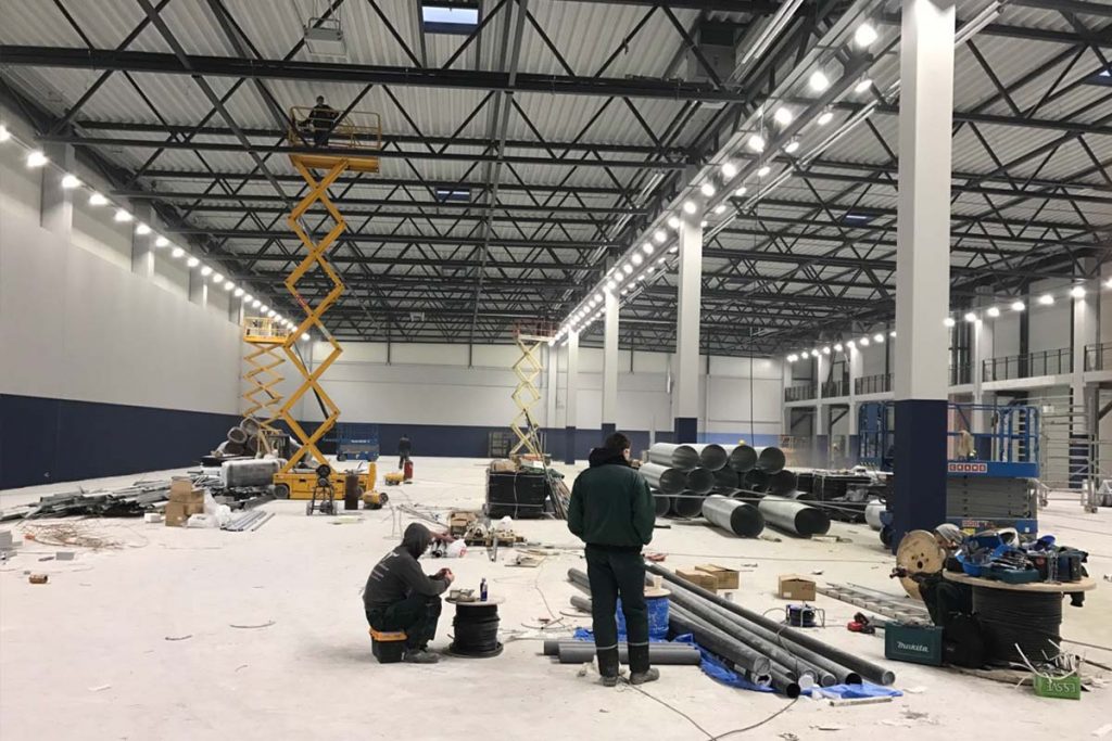 high bay flood light in a factory in Bulgaria