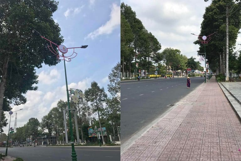 Series K smart street lighting on a city road in Vietnam