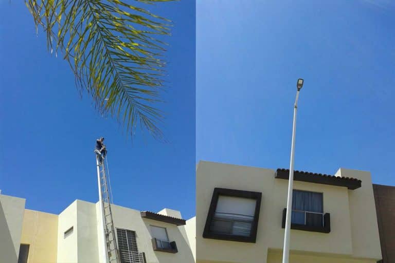 Series Kmini 50w led street light in Residential road in Mexico