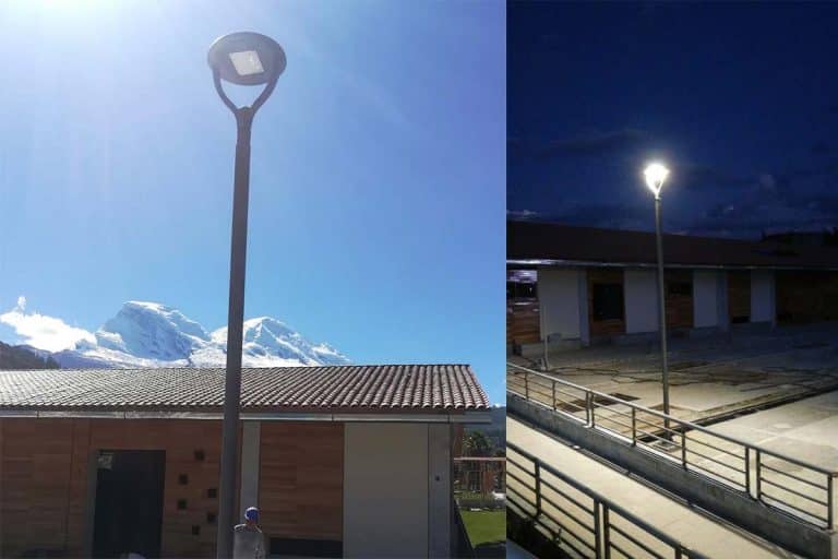 Series L led post top light in House side in Peru