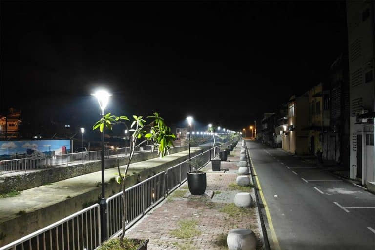 Series L post top lights on a Community road in Malaysia