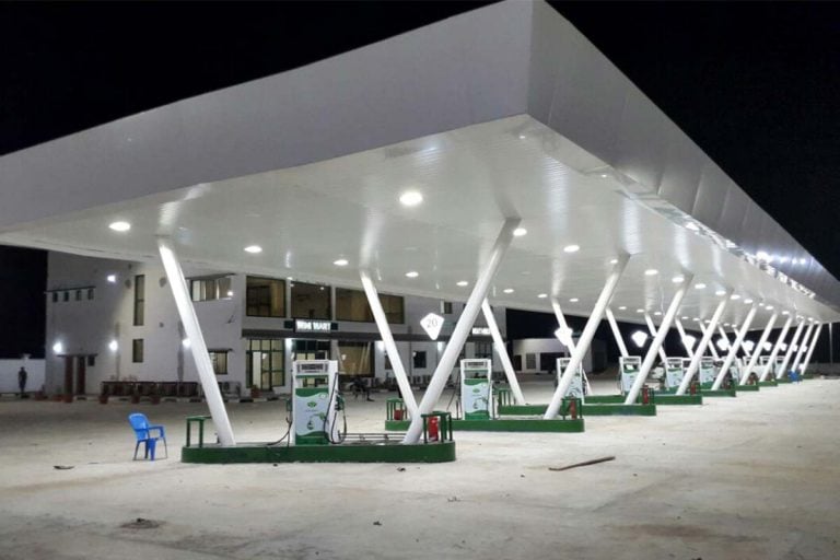 Series H led canopy lights and street luminaires for gas stations and parking lots in Nigeria