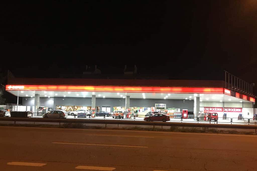 petrol station lighting in Spain