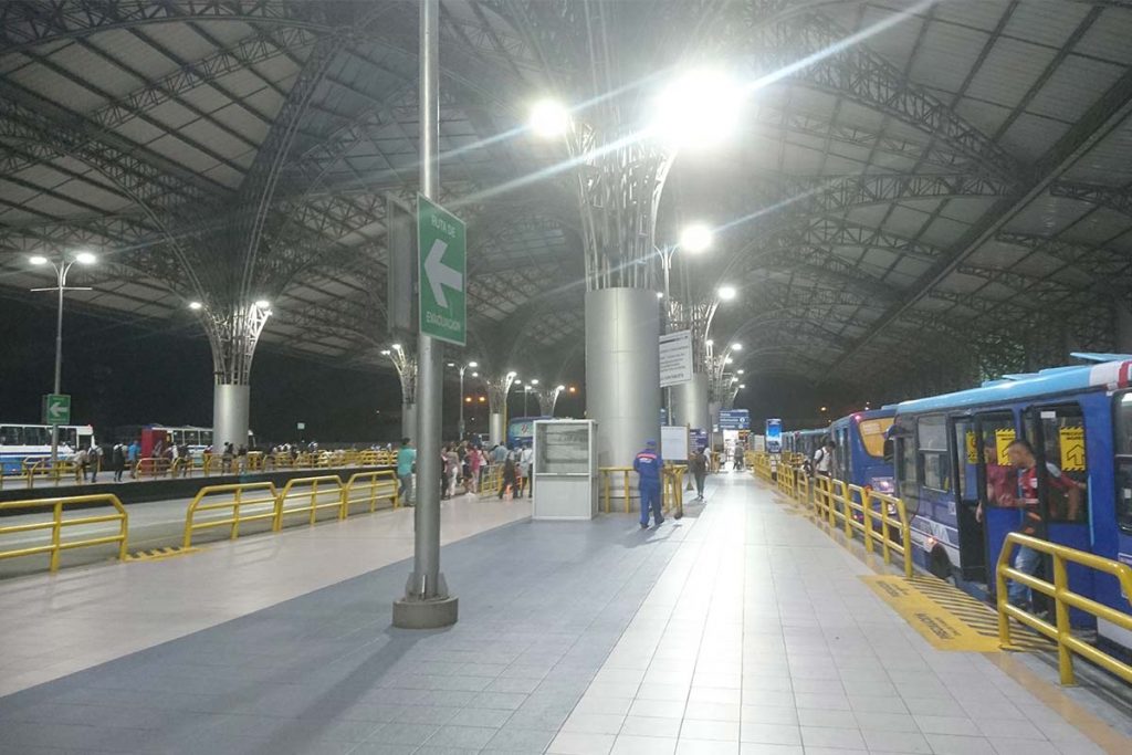 led outdoor flood light in the bus station in Ecuador3