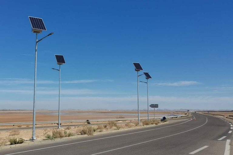 Series Kmini led solar street lamp on Suburban highway in Tunisia