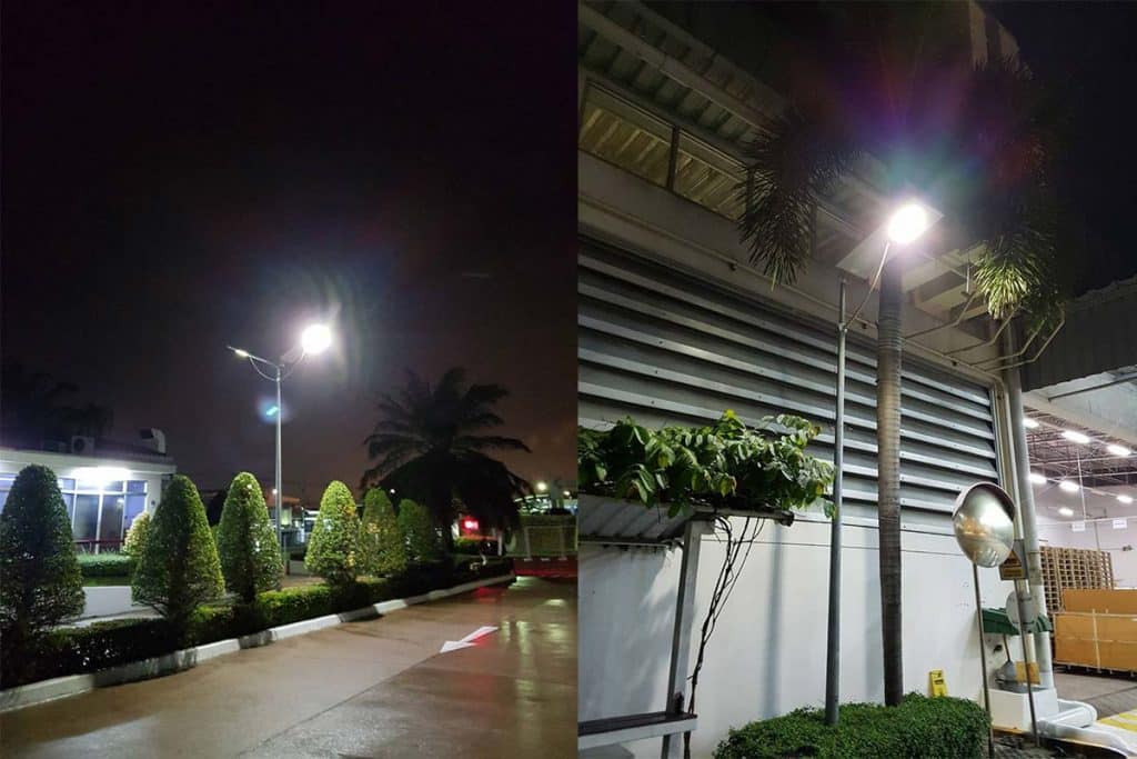 Series PV solar powered parking lot lights in Thailand