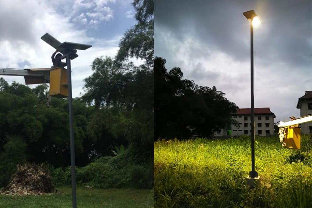 Series PV2 all in one led solar street light in the mountain in Costa Rica