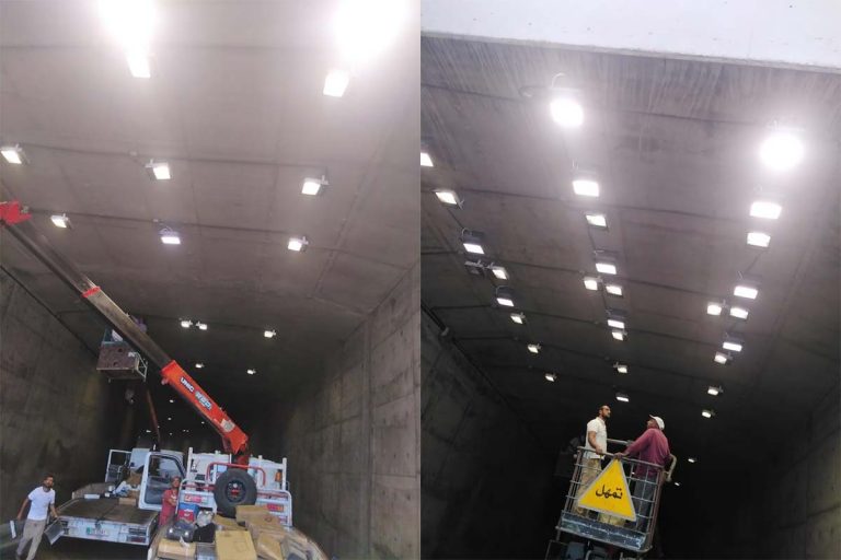 Series Zoom LED flood light as tunnel lighting in Israel