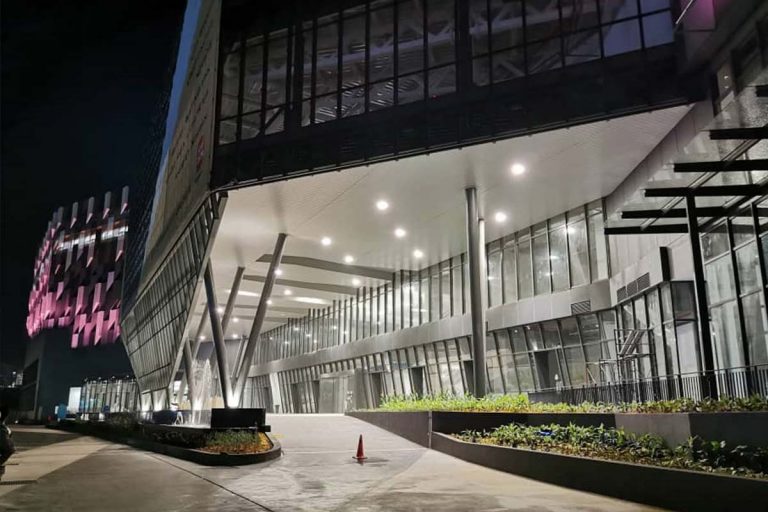 Series H recessed led canopy lights in a hotel lobby in Indonesia