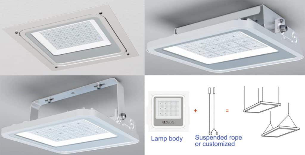 Recessed Surface Suspended or Bracket