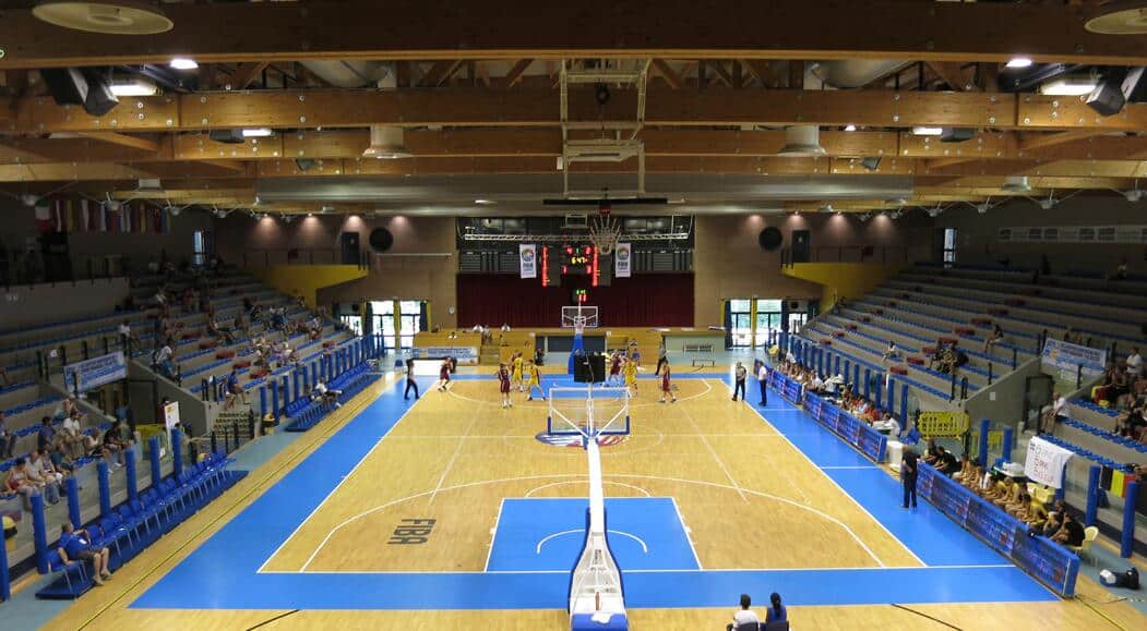 Indoor basketball court lighting