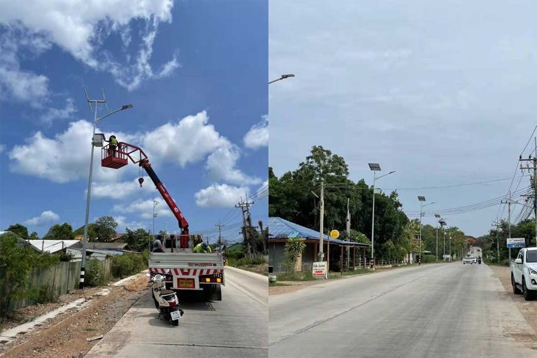 Series Rifle solar street lamp for country road lighting in Thailand
