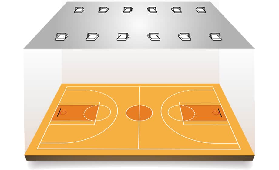 Indoor basketball lighting