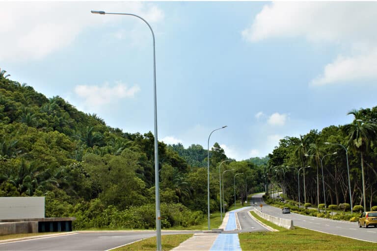 Series H city street light on the main road to university