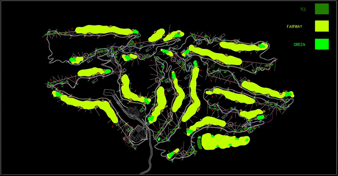 Layout of golf course lighting design