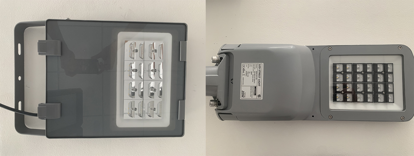 Flood light and street light with less backlight