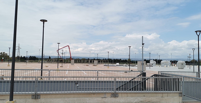 Post top lighting for parking lot