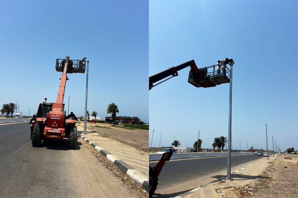 Series PV5 Solar sensor street light on coastal roads in Egypt-4