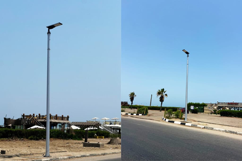 Series PV5 Solar sensor street light on coastal roads in Egypt-3
