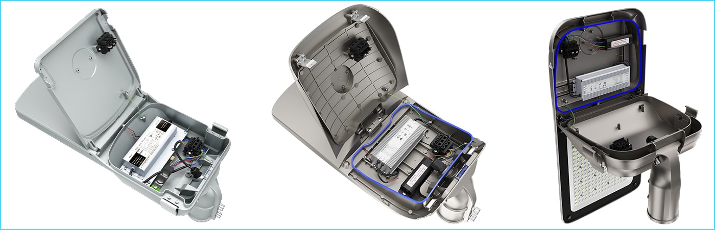 Tool-free open for easy Street light repairing