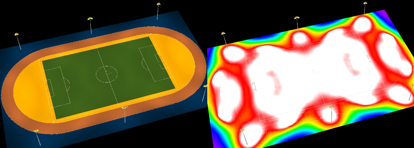 Athletic filed lighting layout